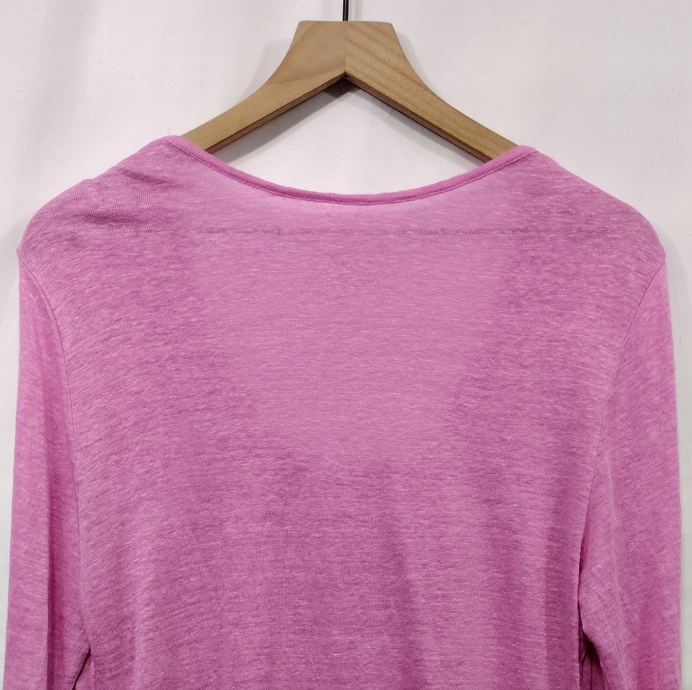 Inc Beach 100% Linen Top Women's XL Pink Barbiecore Vacation Cozy Comfy Retro - Picture 6 of 8